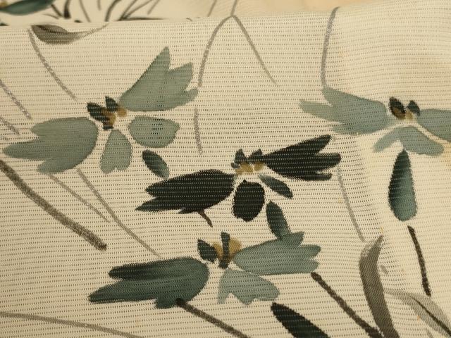 平和屋着物＊夏物 訪問着 絽 手描き 草花文 暈し染め 正絹 逸品 AABC3402jd