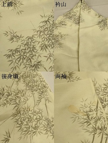 平和屋着物＊夏物 小紋 絽 笹竹文 正絹 逸品 AABC3403jd