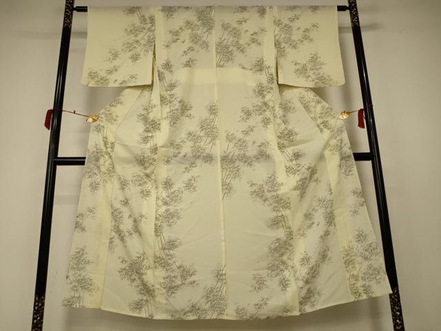 平和屋着物＊夏物 小紋 絽 笹竹文 正絹 逸品 AABC3403jd