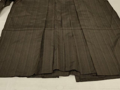 平和屋着物＊夏物 男性 行灯袴 紗 縞 正絹 逸品 AABC3408jd