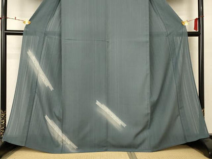 平和屋着物＊夏物 訪問着 紗 草花文 暈し染め 洗える着物 AABC3410jd