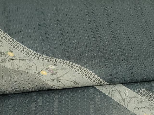 平和屋着物＊夏物 訪問着 紗 草花文 暈し染め 洗える着物 AABC3410jd