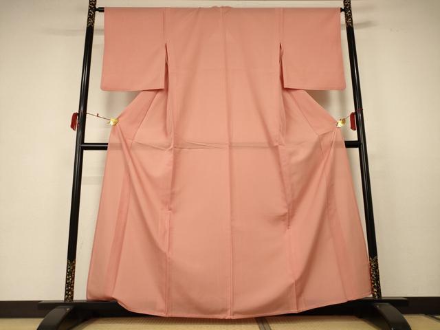 平和屋着物＊夏物 人間国宝・羽田登喜男監修 色無地 絽 深支子色 さんび謹製 洗える着物 AABC3414jd