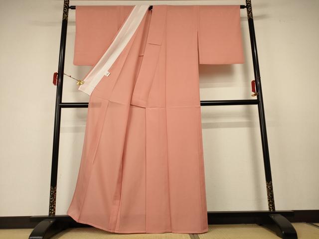 平和屋着物＊夏物 人間国宝・羽田登喜男監修 色無地 絽 深支子色 さんび謹製 洗える着物 AABC3414jd