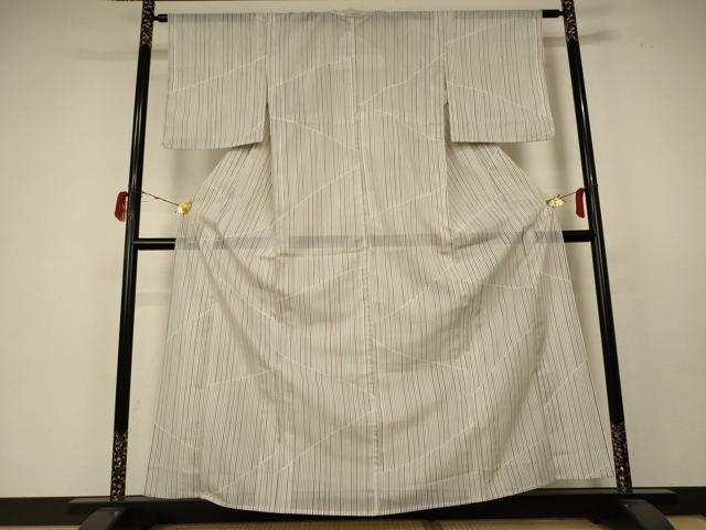 平和屋着物＊夏物 小紋 絽 縞 洗える着物 AABC3416jd