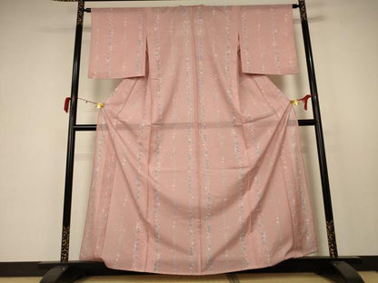 平和屋着物＊夏物 小紋 絽 草花間道 洗える着物 AABC3417jd