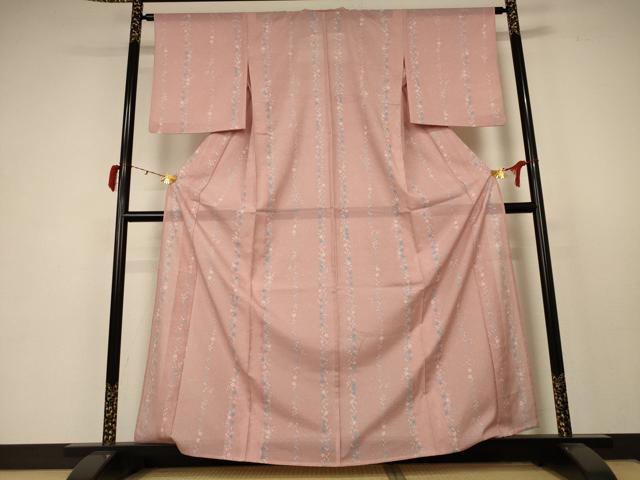 平和屋着物＊夏物 小紋 絽 草花間道 洗える着物 AABC3417jd