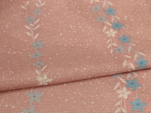 平和屋着物＊夏物 小紋 絽 草花間道 洗える着物 AABC3417jd