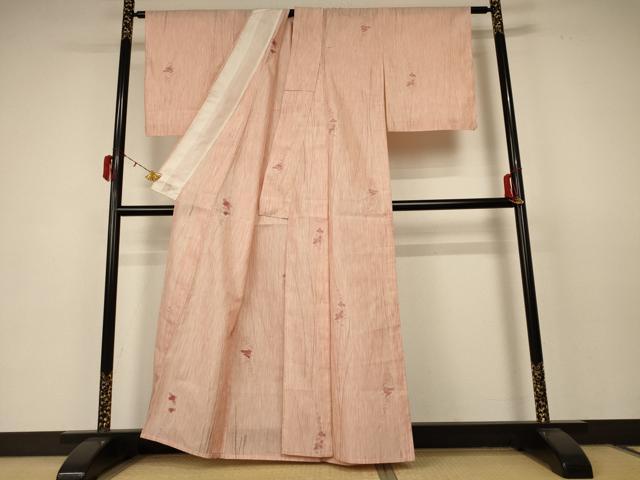 平和屋着物＊夏物 小紋 枝花文 AABC3424jd