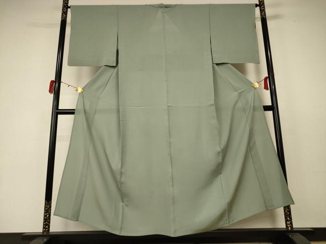 平和屋着物＊夏物 色無地 絽 山葵色 正絹 逸品 AABC3429jd