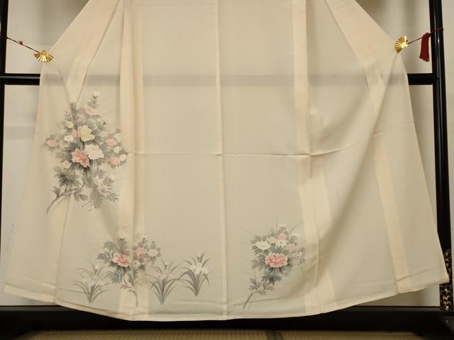 平和屋着物＊夏物 訪問着 絽 草花文 正絹 逸品 AABC3431jd