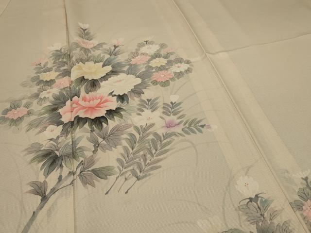 平和屋着物＊夏物 訪問着 絽 草花文 正絹 逸品 AABC3431jd