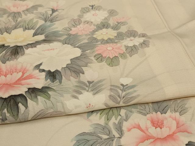 平和屋着物＊夏物 訪問着 絽 草花文 正絹 逸品 AABC3431jd
