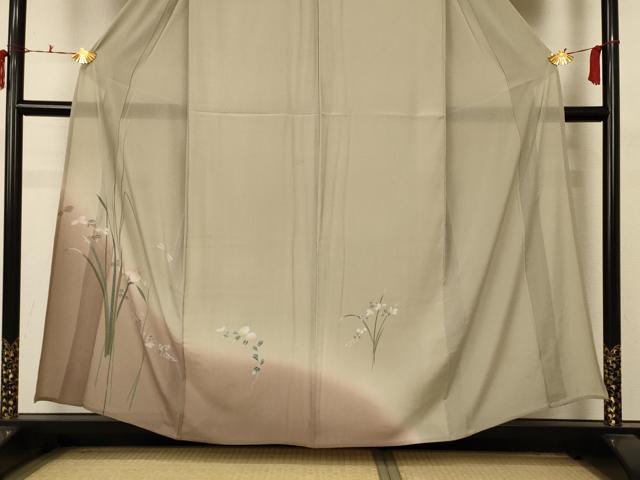 平和屋着物＊夏物 訪問着 絽縮緬 草花文 正絹 逸品 AABC3434jd