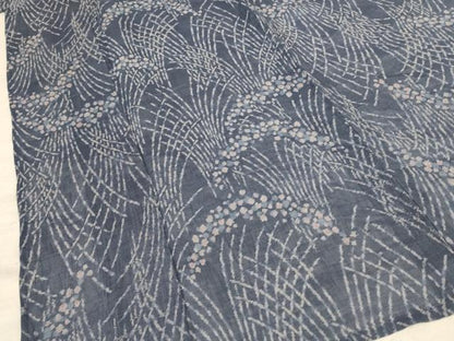平和屋着物＊夏物　小千谷ちぢみ　草花文　麻　逸品　AABC3437jd