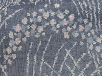 平和屋着物＊夏物　小千谷ちぢみ　草花文　麻　逸品　AABC3437jd