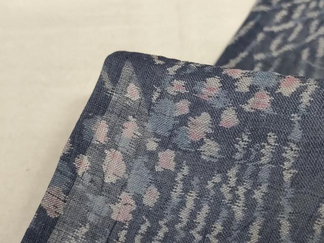 平和屋着物＊夏物　小千谷ちぢみ　草花文　麻　逸品　AABC3437jd