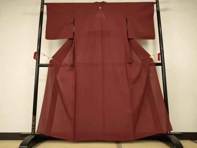 平和屋着物＊夏物 色無地 変わり絽 海老茶色 松坂屋扱い 正絹 逸品 未使用 AABC3438jd