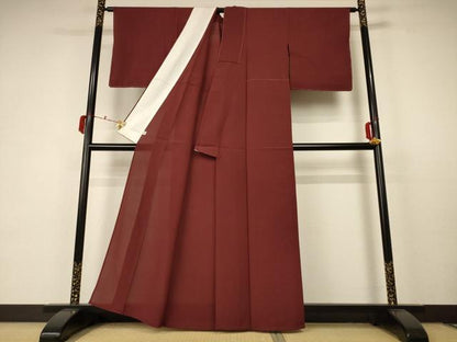平和屋着物＊夏物 色無地 変わり絽 海老茶色 松坂屋扱い 正絹 逸品 未使用 AABC3438jd