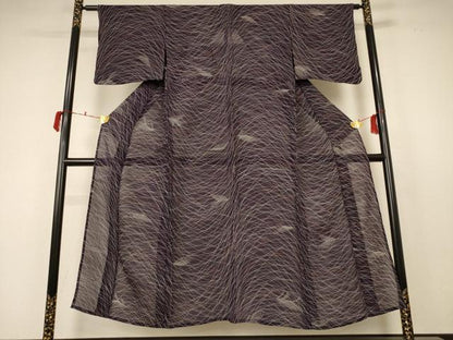 平和屋着物＊夏物　小千谷ちぢみ　薄文　麻　逸品　AABC3440jd