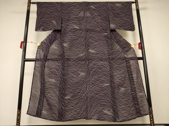 平和屋着物＊夏物　小千谷ちぢみ　薄文　麻　逸品　AABC3440jd