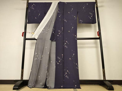 平和屋着物＊夏物 小紋 絽 器物文 ロング丈 正絹 逸品 AABC3443jd