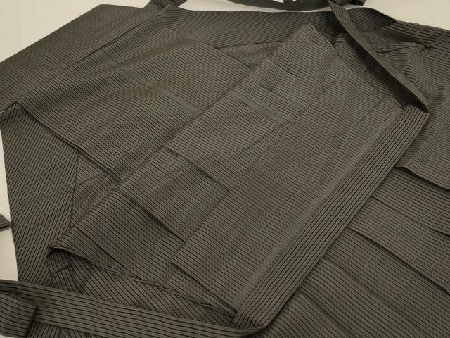 平和屋着物＊夏物 男性 行灯袴 縞 正絹 逸品 AABC3444jd