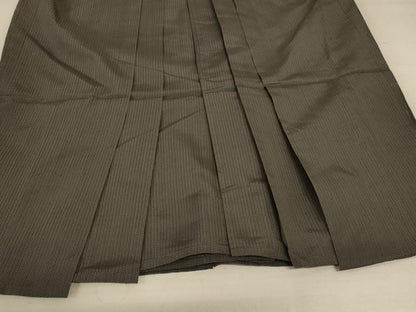 平和屋着物＊夏物 男性 行灯袴 縞 正絹 逸品 AABC3445jd