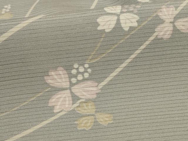平和屋着物＊夏物 小紋 絽 枝花文 正絹 逸品 AABC3446jd
