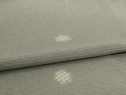 平和屋着物＊夏物 小紋 絽縮緬 丸文 正絹 逸品 AABC3450jd