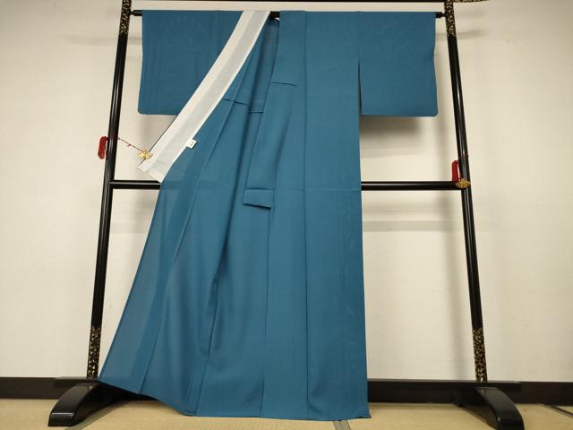 平和屋着物＊夏物 色無地 絽 錆鉄御納戸色 正絹 逸品 AABC3453jd