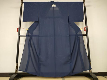 平和屋着物＊夏物 色無地 絽 藍鉄色 正絹 逸品 未使用 AABC3454jd