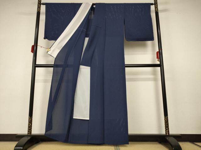 平和屋着物＊夏物 色無地 絽 藍鉄色 正絹 逸品 未使用 AABC3454jd