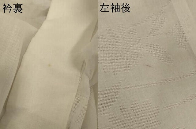 平和屋着物＊夏物 長襦袢 草花紋紗 白色 洗える着物 AABC3462jd