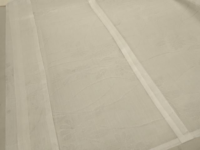 平和屋着物＊夏物 長襦袢 草花紋紗 白色 洗える着物 AABC3462jd