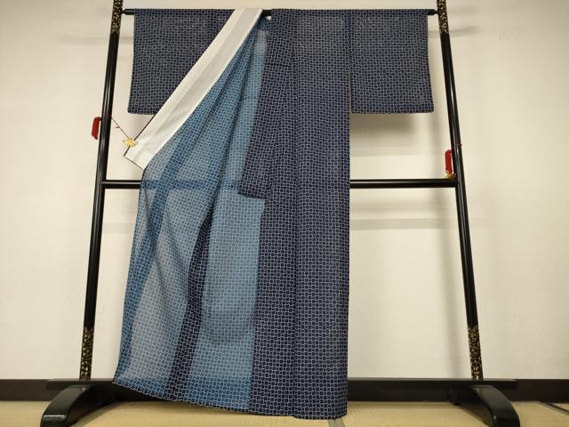 平和屋着物＊夏物 小紋 絽 網目文 洗える着物 AABC3463jd