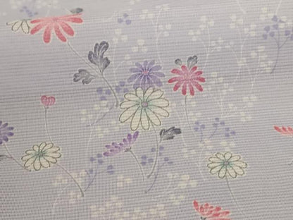 平和屋着物＊夏物 小紋 絽 草花文 洗える着物 AABC3465jd