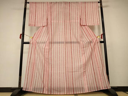 平和屋着物＊夏物 小紋 絽 間道 洗える着物 AABC3466jd