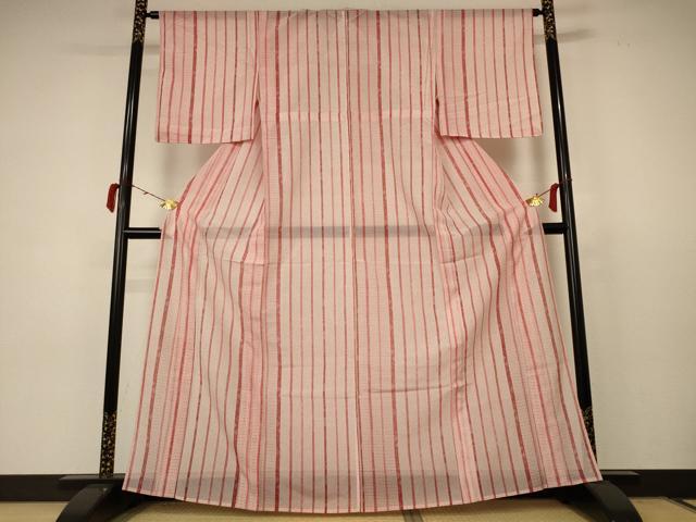平和屋着物＊夏物 小紋 絽 間道 洗える着物 AABC3466jd