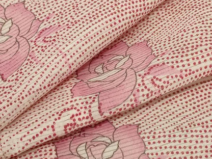 平和屋着物＊夏物 小紋 絽 立波花文 洗える着物 AABC3467jd