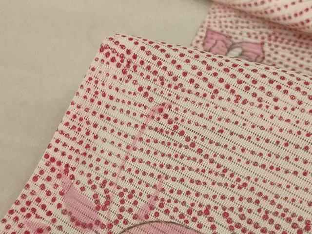 平和屋着物＊夏物 小紋 絽 立波花文 洗える着物 AABC3467jd