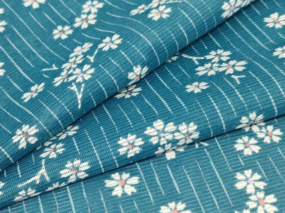 平和屋着物＊夏物 小紋 絽 枝花文 洗える着物 AABC3470jd