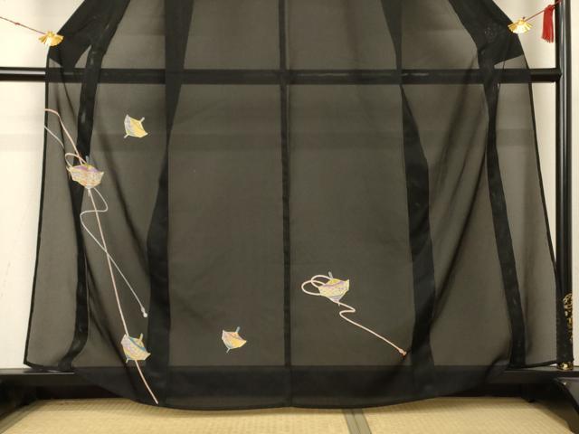 平和屋着物＊夏物 訪問着 縦絽 駒 金彩 洗える着物 AABC3473jd