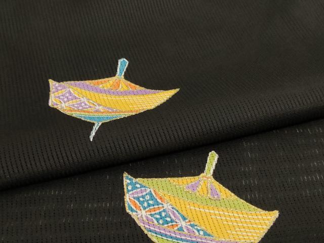 平和屋着物＊夏物 訪問着 縦絽 駒 金彩 洗える着物 AABC3473jd