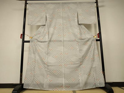 平和屋着物＊夏物 小紋 絽 吉祥文 洗える着物 AABC3474jd