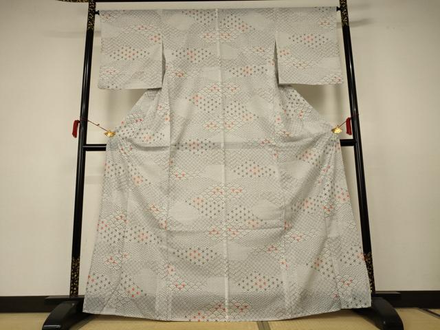 平和屋着物＊夏物 小紋 絽 吉祥文 洗える着物 AABC3474jd