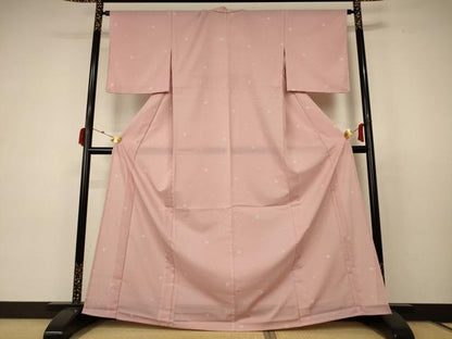 平和屋着物＊夏物 小紋 絽 舞桜文 洗える着物 AABC3476jd