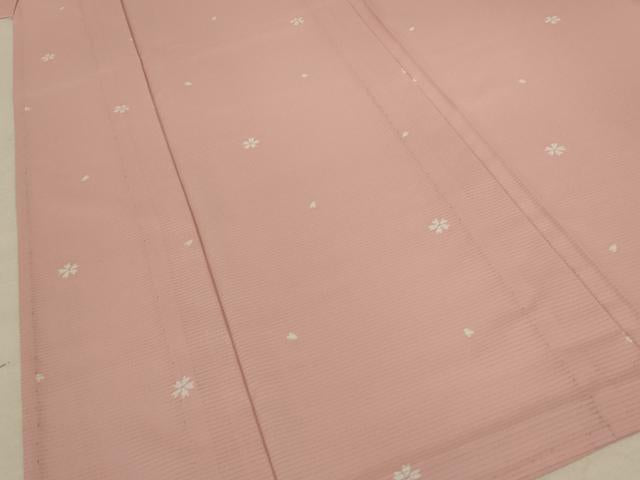 平和屋着物＊夏物 小紋 絽 舞桜文 洗える着物 AABC3476jd