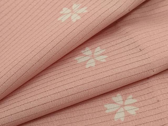 平和屋着物＊夏物 小紋 絽 舞桜文 洗える着物 AABC3476jd
