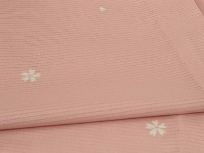 平和屋着物＊夏物 小紋 絽 舞桜文 洗える着物 AABC3476jd